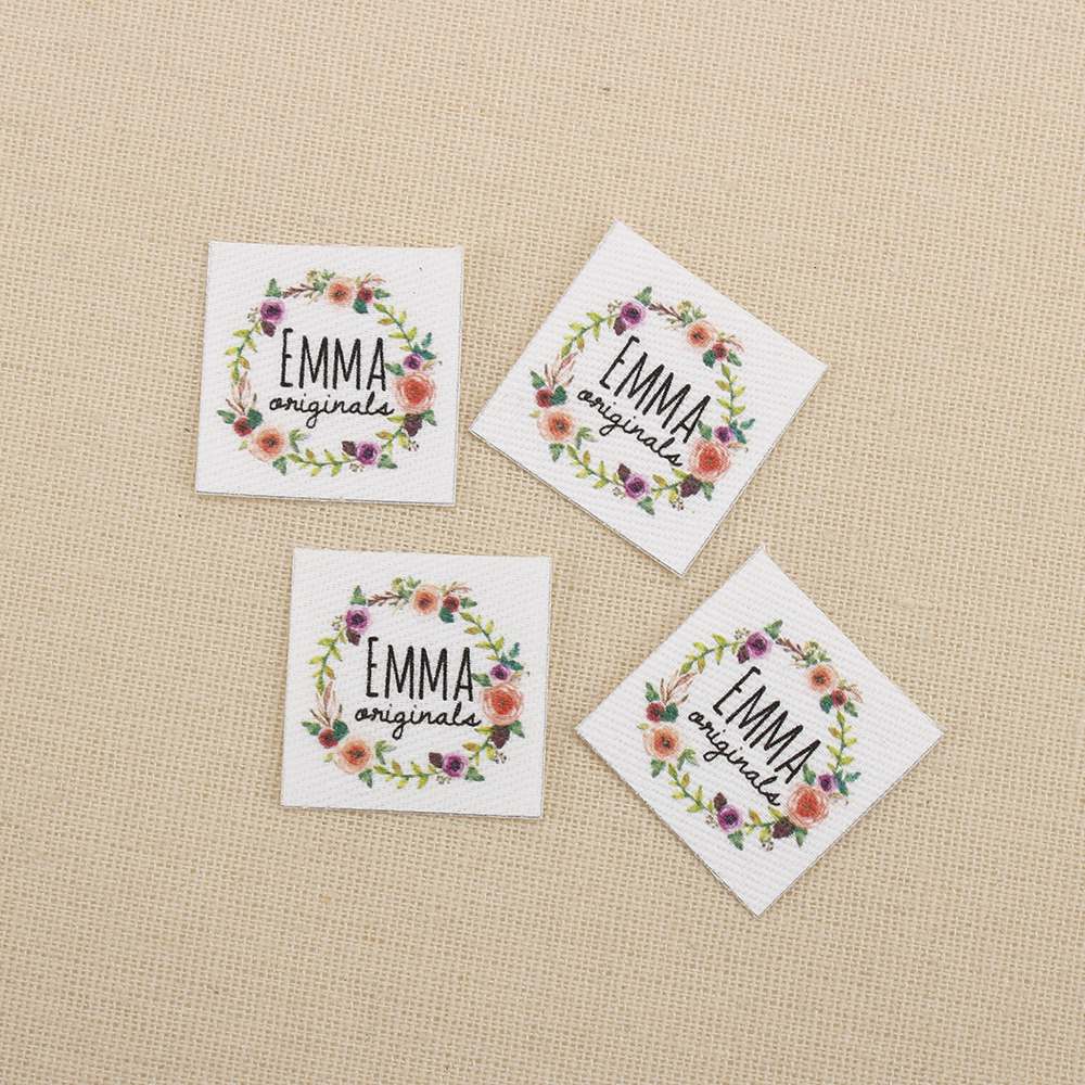 Home Textiles Logo - Custom Cotton Labels - Square Corner