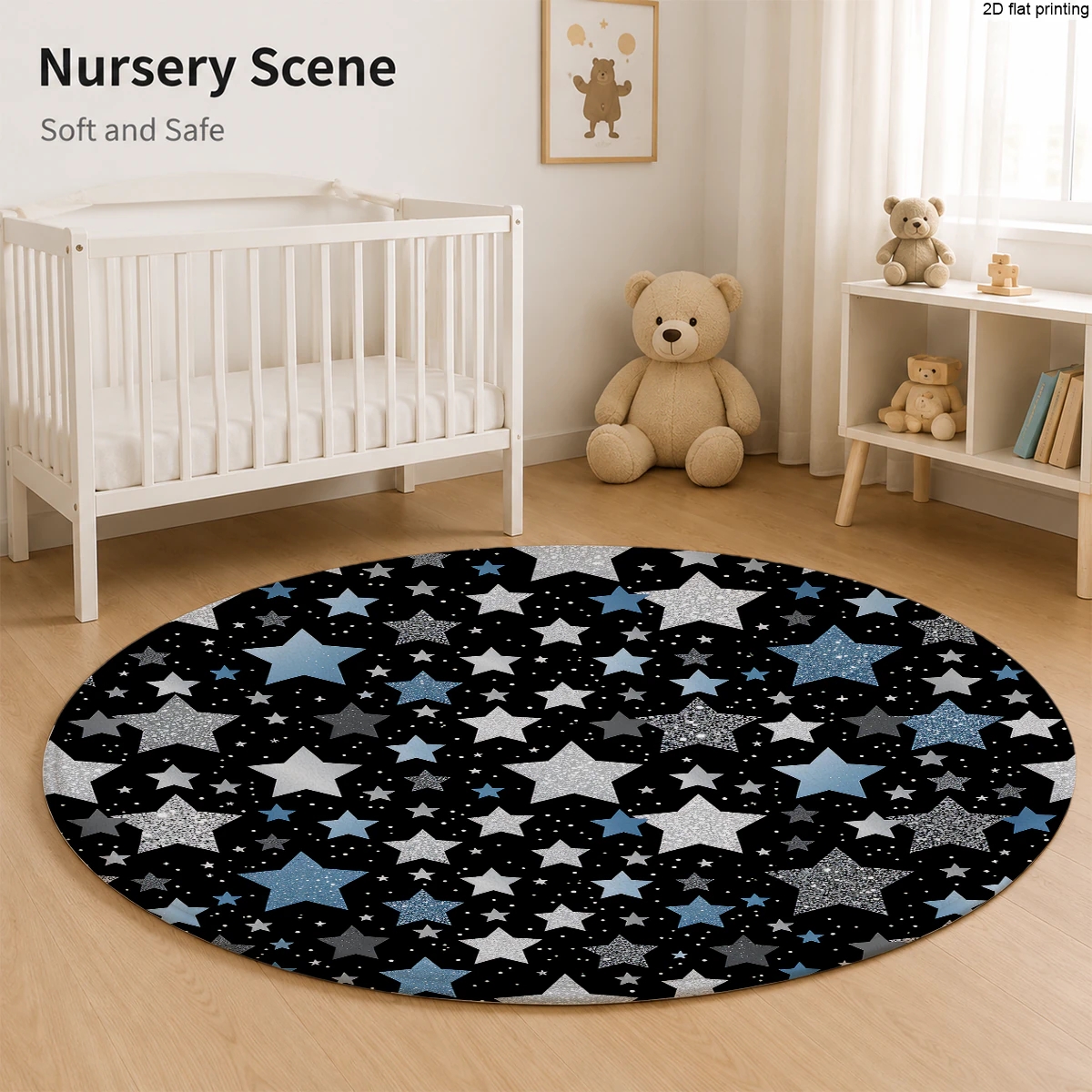 Home Textiles Rug - 2D Flat Printed Star Pattern Round
