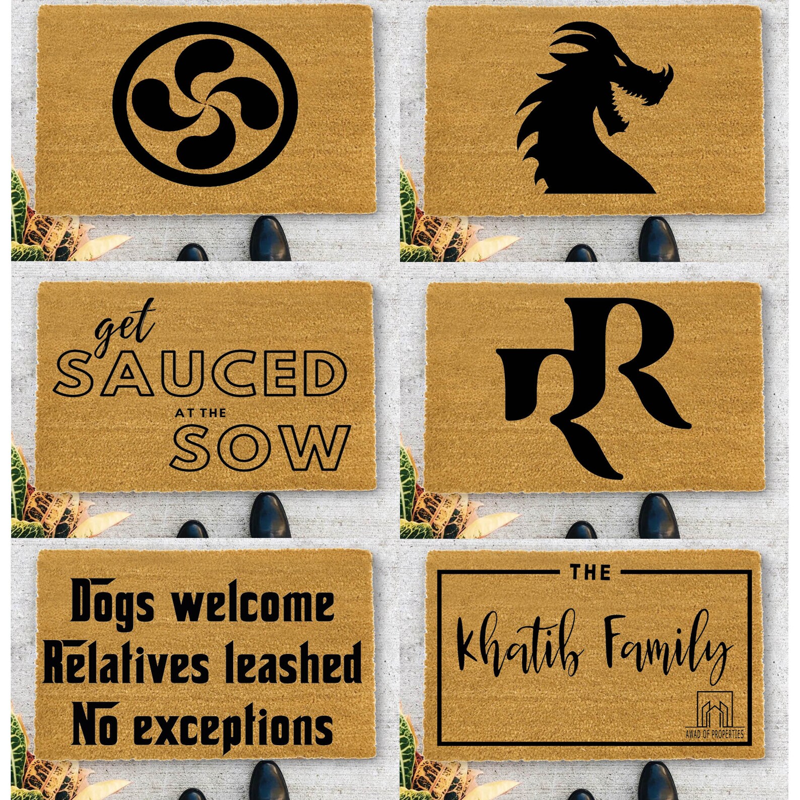 Custom Text Logo Doormat Fashi – Home Textiles Logo recenzja i cena