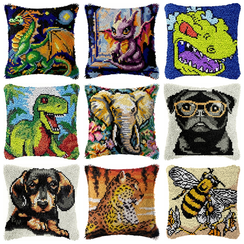 Dinosaur Latch Hook Pillow Kit – Home.Textiles Cushion recenzja i cena