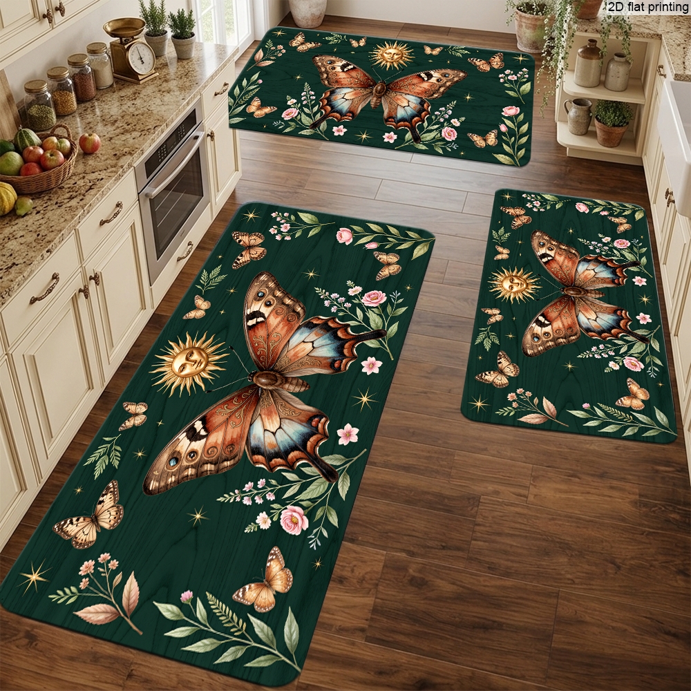 Retro Butterfly Floral Print F – Home Textiles Rug recenzja i cena