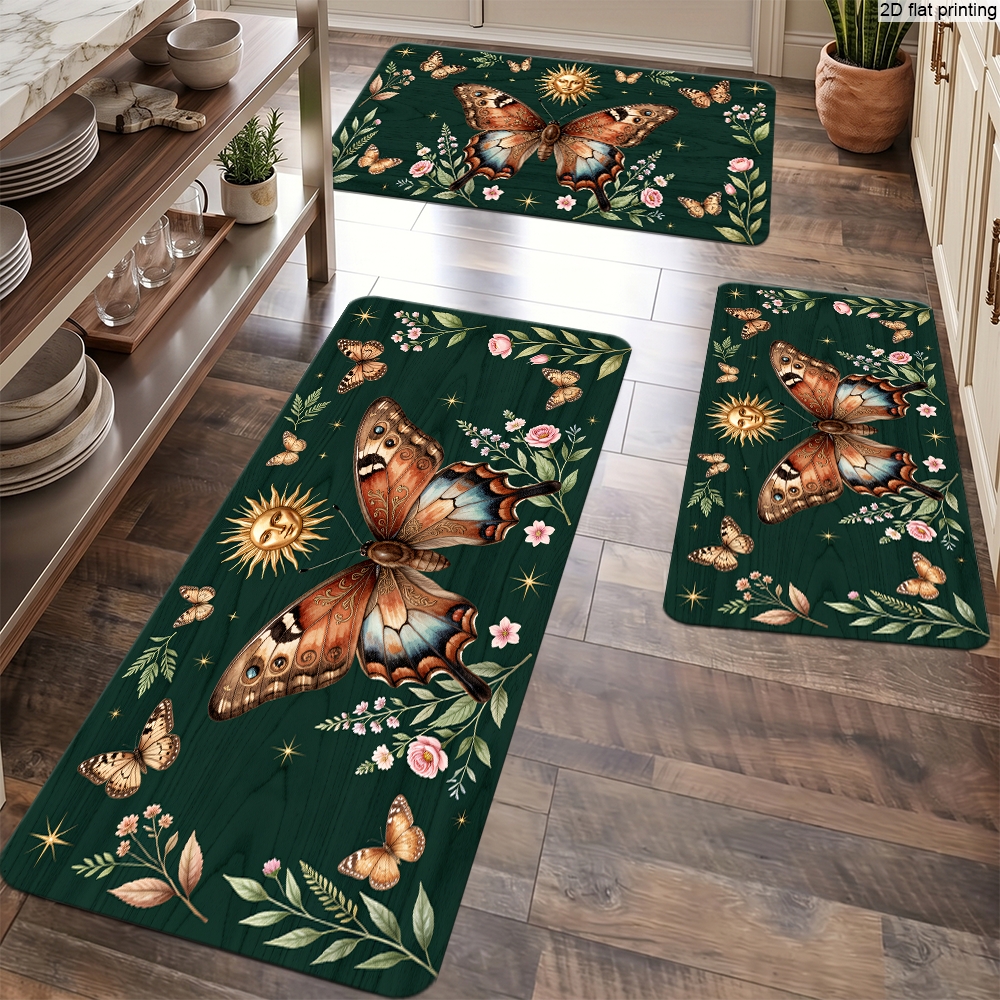 Retro Butterfly Floral Print F – Home Textiles Rug recenzja i cena
