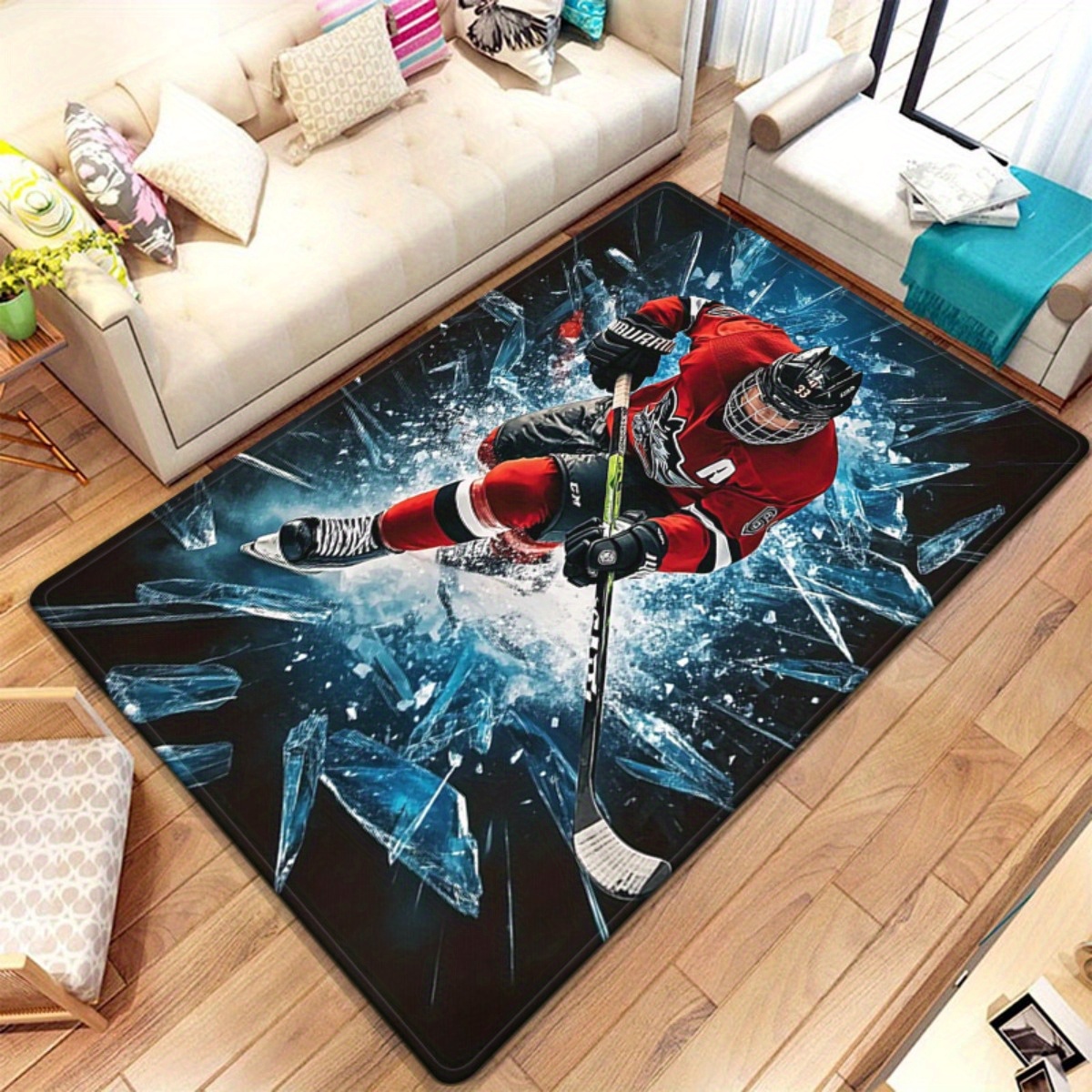 Ice Hockey Player Theme Area R – Home Textiles Rug recenzja i cena