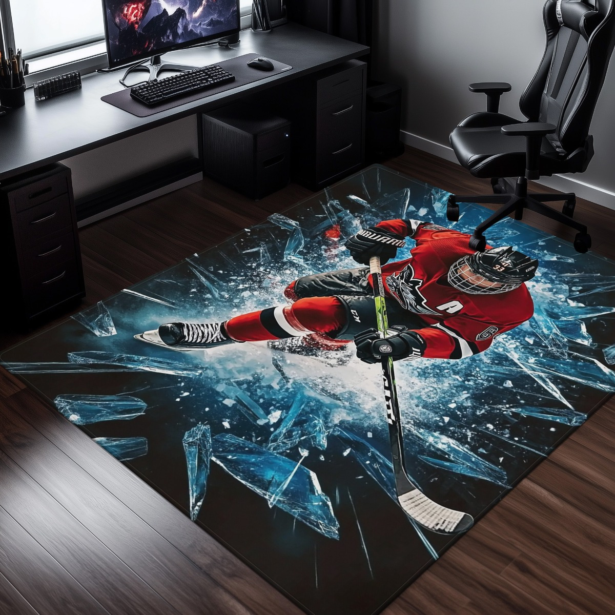 Ice Hockey Player Theme Area R – Home Textiles Rug recenzja i cena