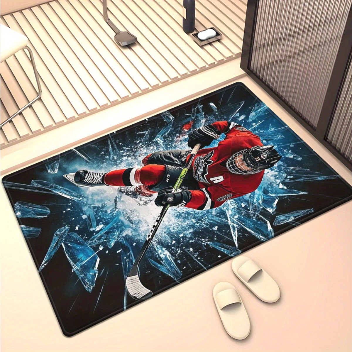 Ice Hockey Player Theme Area R – Home Textiles Rug recenzja i cena