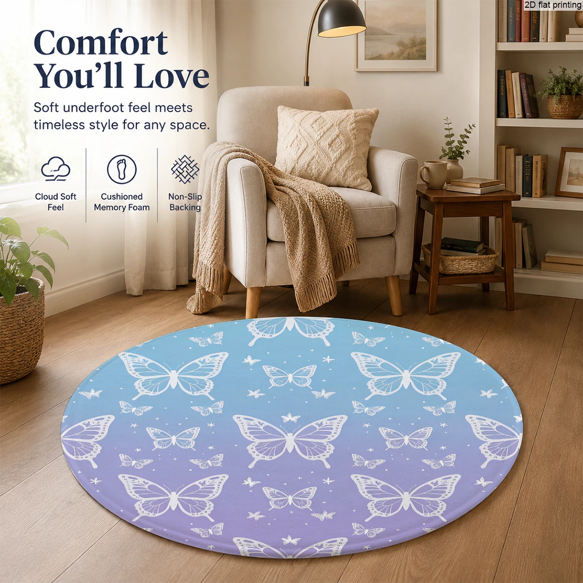 Blue-Purple Gradient Butterfly – Home Textiles Rug recenzja i cena