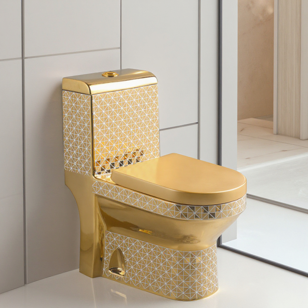 Golden Toilet,Modern One-Piece – P & C Home Textiles Usa recenzja i cena