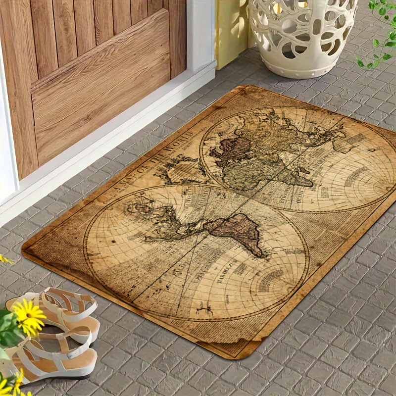 Vintage Map Design Non-Slip Fl – Home Textiles Rug recenzja i cena